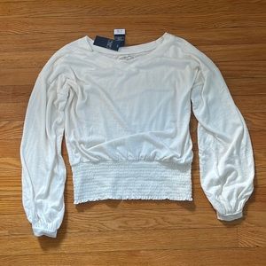 cream long sleeve going out top